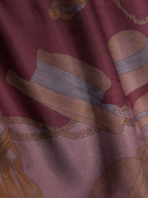 Kašmírový hedvábný šál s potiskem Avant Toi fialový