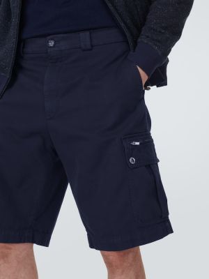 Bombažne bermuda kratke hlače Brunello Cucinelli modra
