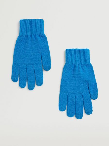 Rękawiczki Mango niebieskie