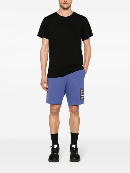 Shorts de sport en coton à imprimé Ea7 Emporio Armani