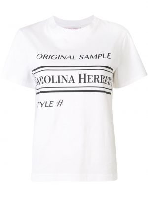 Camiseta con estampado Carolina Herrera blanco