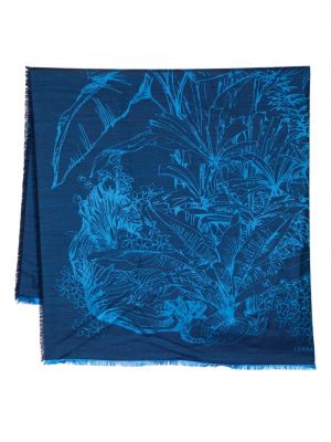 Šátek s potiskem Ferragamo modrý