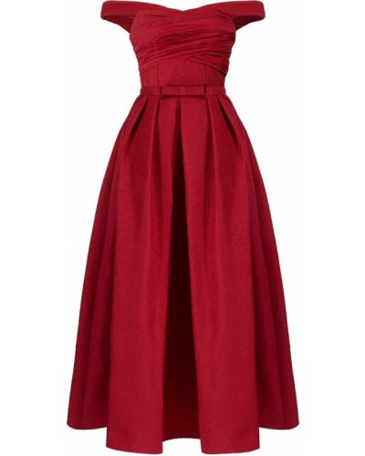 Платье с открытыми плечами Self-portrait, красное