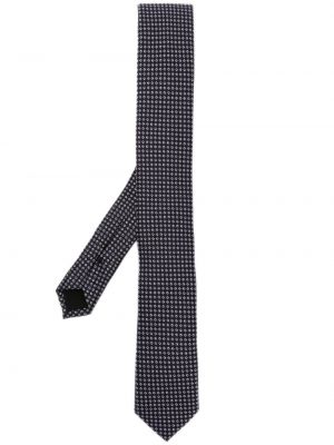 Жакардова копринена вратовръзка Boss синьо