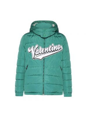 Pikowana kurtka puchowa Valentino zielona