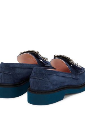 Pantofi loafer din piele de căprioară Roger Vivier albastru