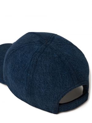 Haftowana czapka z daszkiem Miu Miu niebieska