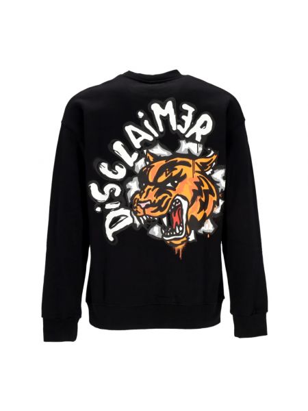 Sweatshirt mit rundhalsausschnitt mit tiger streifen Disclaimer schwarz