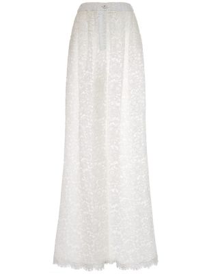 Čipkované voľné nohavice Dolce & Gabbana biela