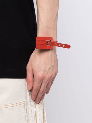 Leder armband mit reißverschluss Off-white