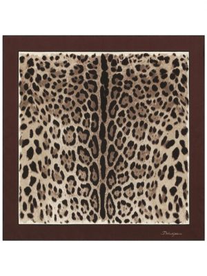 Zīda šalle ar apdruku ar leoparda rakstu Dolce & Gabbana