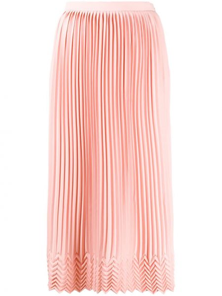 Plisovaná sukně s vysokým pasem na zip s potiskem Marco De Vincenzo - růžová