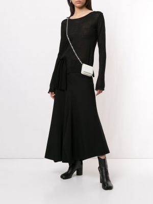 Jersey de tela jersey asimétrico plisado Yohji Yamamoto negro