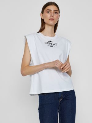 Tričko s potlačou Replay - biely