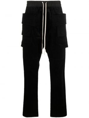 Pantalon cargo en velours côtelé en velours avec poches Rick Owens Drkshdw noir