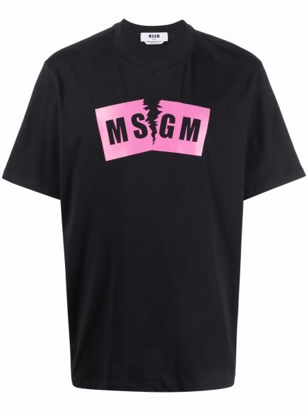 Camiseta de cuello redondo Msgm negro