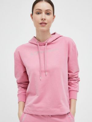 Bluză cu glugă Ea7 Emporio Armani roz