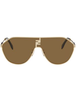 Золотые солнцезащитные очки FF Match Fendi