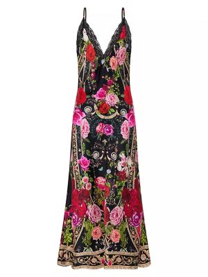 Шелковый платье миди в цветочек с принтом Camilla