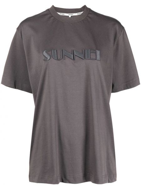 T-shirt ricamato Sunnei grigio