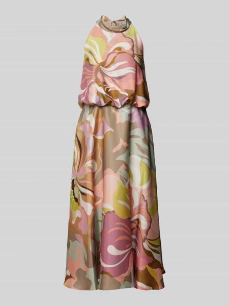 Sukienka koktajlowa z nadrukiem V By Vera Mont różowa