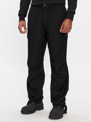 „cargo“ stiliaus kelnės Calvin Klein Jeans juoda
