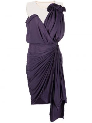 Платье с драпировкой без рукавов Lanvin, фиолетовое