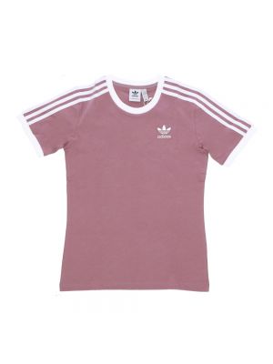 Koszulka w paski Adidas różowa