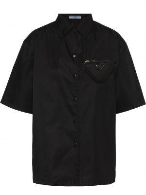 Camisa de nailon Prada negro