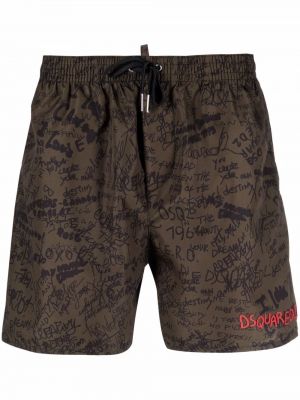 Trykt shorts Dsquared2 grønn