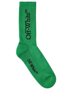 Памучни чорапи Off-white зелено