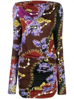 Ogrlica s potiskom z draperijo Versace Jeans Couture vijolična