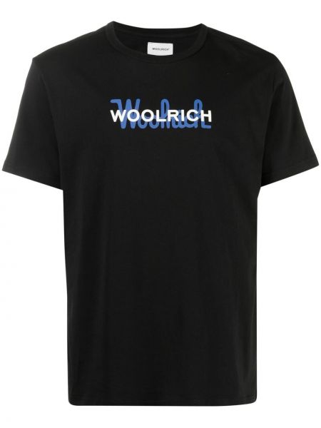 Camiseta con estampado Woolrich negro