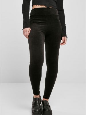 Aksamitne legginsy z wysoką talią Uc Ladies czarne