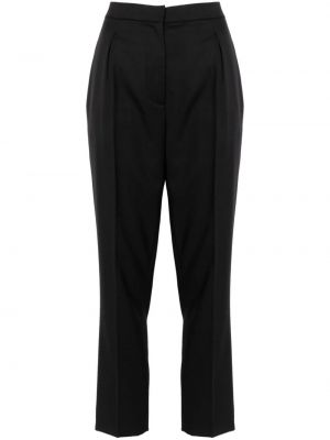 Vlněné rovné kalhoty Elisabetta Franchi černé