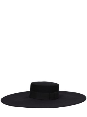 Relaxed вълнена шапка от филц Nina Ricci черно