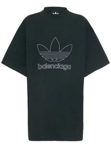 Camiseta de algodón oversized Balenciaga verde