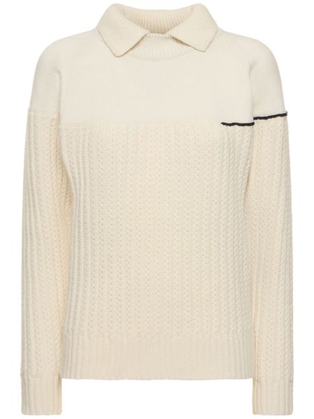 Suéter de lana Victoria Beckham blanco