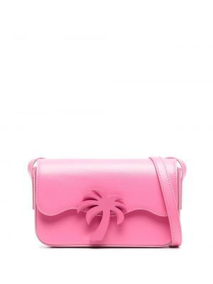Δερμάτινη τσάντα χιαστί Palm Angels ροζ