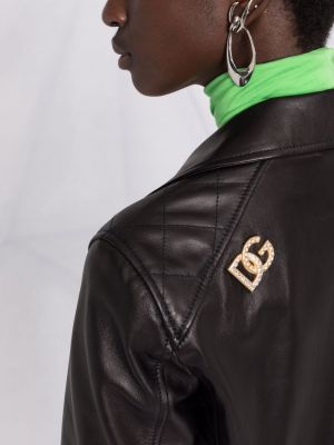 Kožená bunda Dolce & Gabbana černá