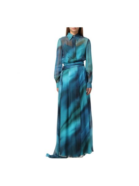 Sukienka elegancka Alberta Ferretti niebieska