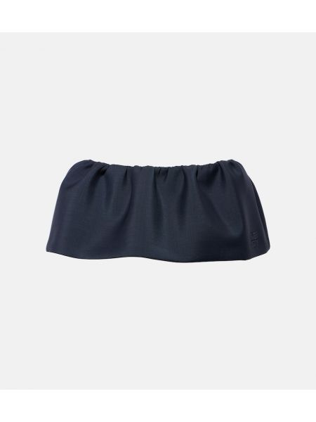 Moherowa mini spódniczka Miu Miu niebieska