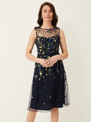 Платье с поясом без рукавов в цветочек Phase Eight синий
