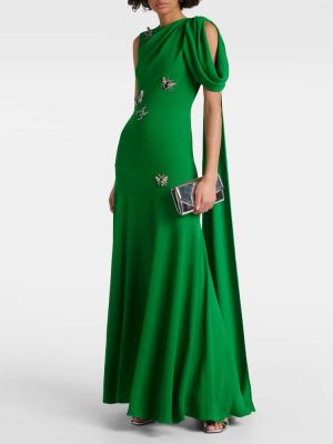 Drapované dlouhé šaty Erdem zelené