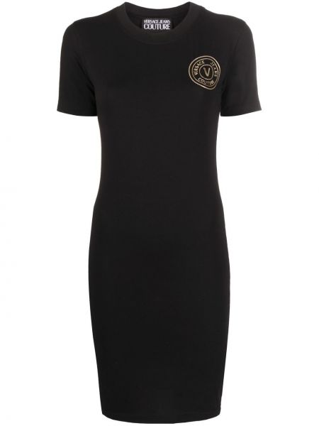 Mini-abito con stampa Versace Jeans Couture nero