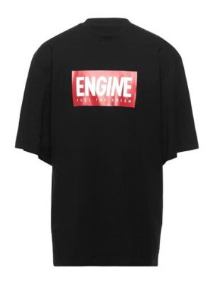 T-shirt di cotone Engine nero