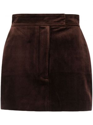 Aksamitna mini spódniczka Alex Perry brązowa
