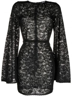 Čipkované voľné večerné šaty Dolce & Gabbana čierna