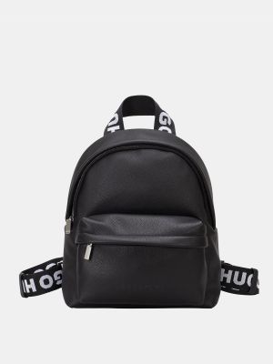 Кожаный рюкзак на молнии из искусственной кожи Hugo черный