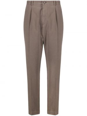 Pantaloni plissettati Dell'oglio marrone